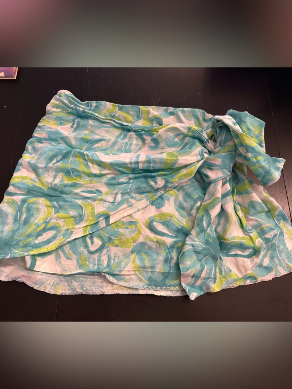 ZARA Women’s Turquoise & Lime Floral Wrap Skirt